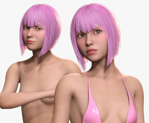 Nara - Realistic Kpop Girl Famous Singer Low-poly
