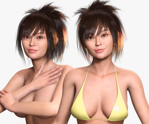 Jia - Realistic Cute Asian Girl Low-poly