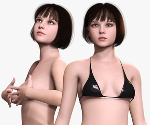 Amel Realistic Beautiful Girl Baseshape Low-poly