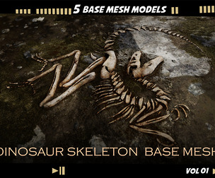 Dinosaur skeleton base mesh-vol 01