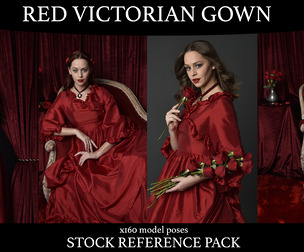 Red Victorian Gown - Stock Model Reference Pack