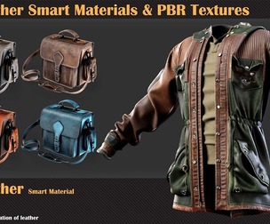 30 Leather Smart Materials + PBR Textures - VOL 11