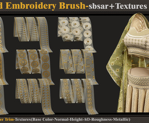 30 Bead Embroidery Brush-SBSAR-textures