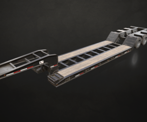 Lowboy Trailer - Low Poly