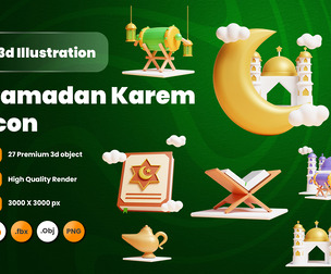 Ramadan 3d Illustration Icon Pack