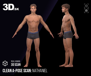 Cleaned A Pose Scan | 3D Model Nathaniel
