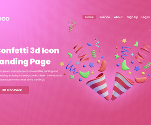 Confetti 3d Illustration  Icon Pack