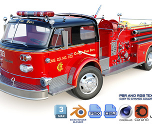 Fire truck American La France 900 Chicago Fire Dep