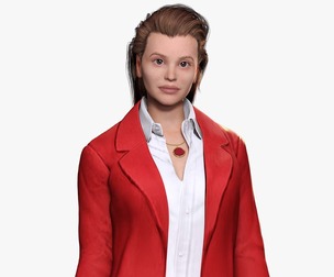Jumana - Business Woman With Red And Black Suit