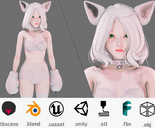 Cat Girl Cosplay - UE5 - Unity - Blender Animated