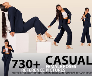 730+ Female Casual Poses Reference Pictures