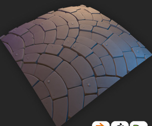 Stylized Arc Pavement Floor For Games/Tutorial