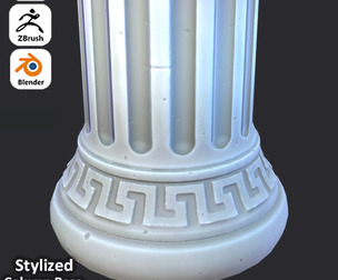 Stylized Greek Column Base For Games/Tutorial