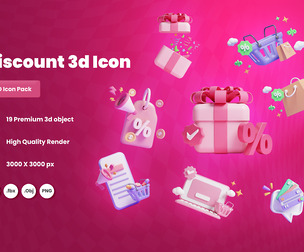 Discount 3d Illustration  Icon Pack