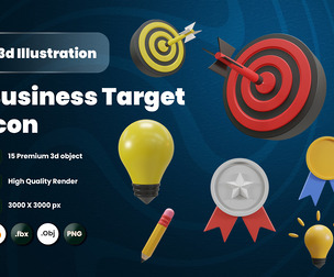 Business target 3d Illustration  Icon Pack