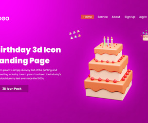 Birthday 3d Illustration  Icon Pack