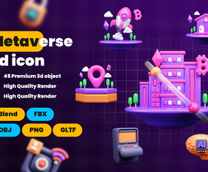 Metaverse Gaming  3d  Icon Pack