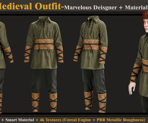 Kids Medieval Outfit-Models+Materials