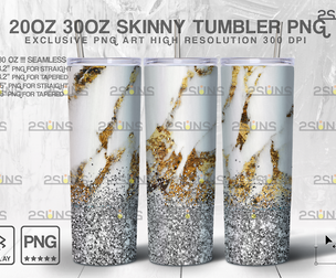 20OZ Glitter Gold Marble Skinny Tumbler