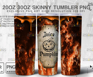 20oz Pumpkin Spooky Potion Skinny Tumbler Design