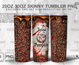 20oz Pumpkin Spooky Potion Skinny Tumbler Design