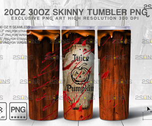 20oz Pumpkin Spooky Potion Skinny Tumbler Design