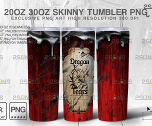20oz Dragon tears Potion Skinny Tumbler Design
