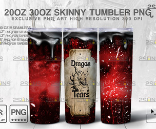 20oz Dragon tears Potion Skinny Tumbler Design