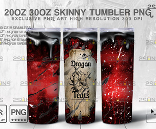 20oz Dragon tears Potion Skinny Tumbler Design