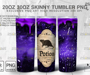 20oz Spooky Potion Skinny Tumbler Design