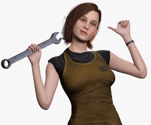 Sabrina- Realistic Woman with Repairman cloth