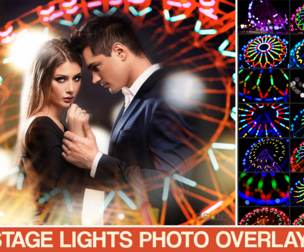 Stage lights overlays, background
