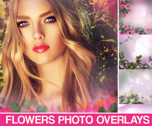 Art flowers overlays wedding frames