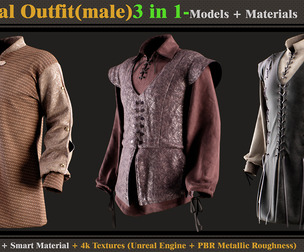 3 in 1 Medieval Outfit-Models+Materials