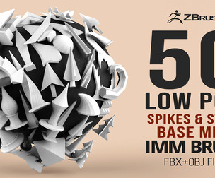 50 studs spikes base mesh shapes IMM brush set