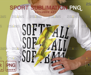 Softball PNG, Sublimation Design, clipart sport