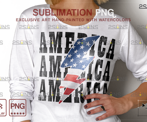 America PNG, Sublimation Design, USA png flag
