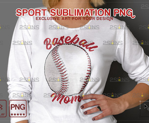 Baseball MOM PNG Sublimation Design clipart sport