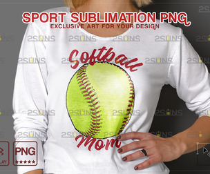 Softball MOM PNG Sublimation Design clipart sport