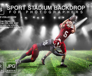 Digital Backdrop FOOTBALL Sport Stadium Overlay