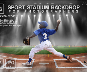 Digital Backdrop BASEBALL Sport Stadium Overlay