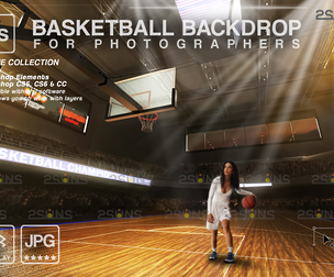 Digital Backdrop BASKETBALL Sport Stadium Overlay