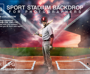 Digital Backdrop BASEBALL Sport Stadium Overlay