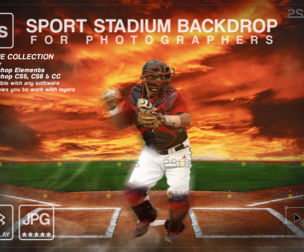 Digital Backdrop BASEBALL Sport Stadium Overlay