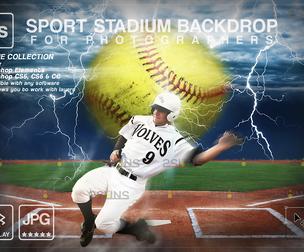 Digital Backdrop SOFTBALL Sport Stadium Overlay
