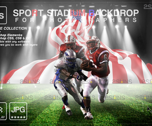 Digital Backdrop FOOTBALL Sport Stadium Overlay