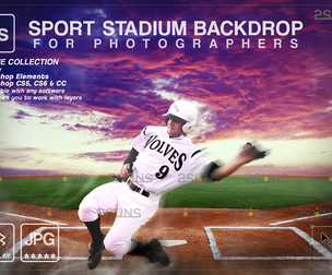 Digital Backdrop BASEBALL Sport Stadium Overlay