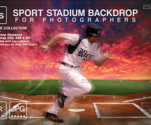 Digital Backdrop BASEBALL Sport Stadium Overlay