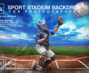 Digital Backdrop BASEBALL Sport Stadium Overlay