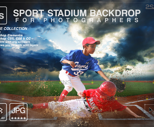 Digital Backdrop BASEBALL Sport Stadium Overlay